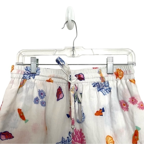 Seafolly White Under The Sea Beach 100% Linen Shirt and Shorts Set Medium - Picture 9 of 16